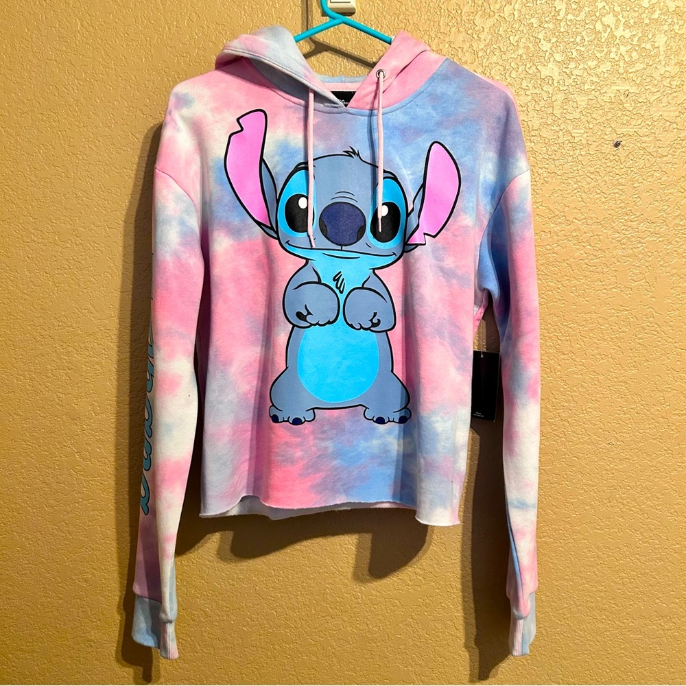 Disney Stitch Tie Dye Crop Top Hoodie *NEW*